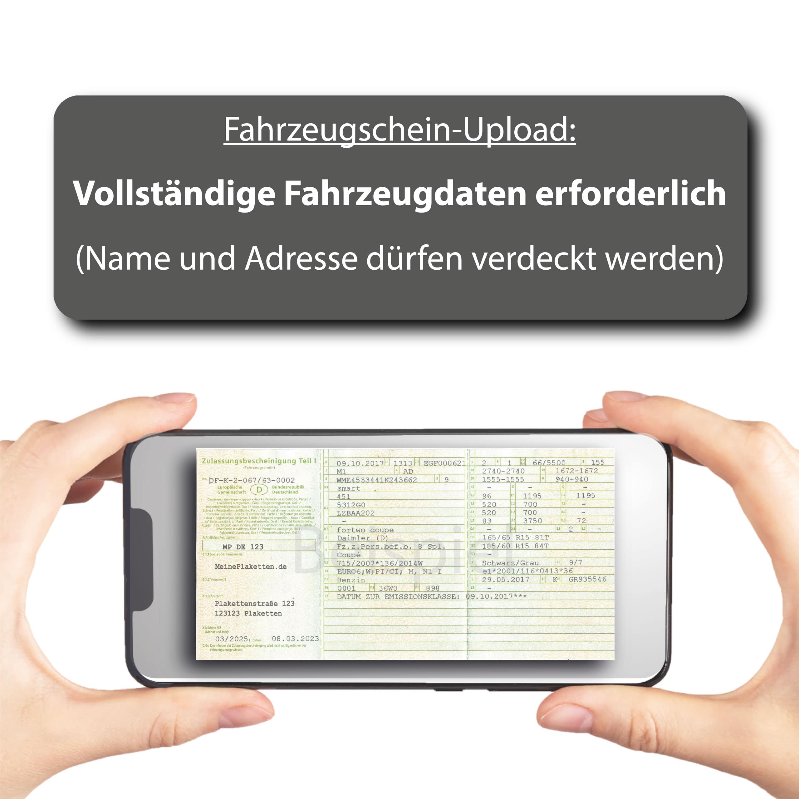 Fahrzeugschein-Upload – vollständige Fahrzeugdaten