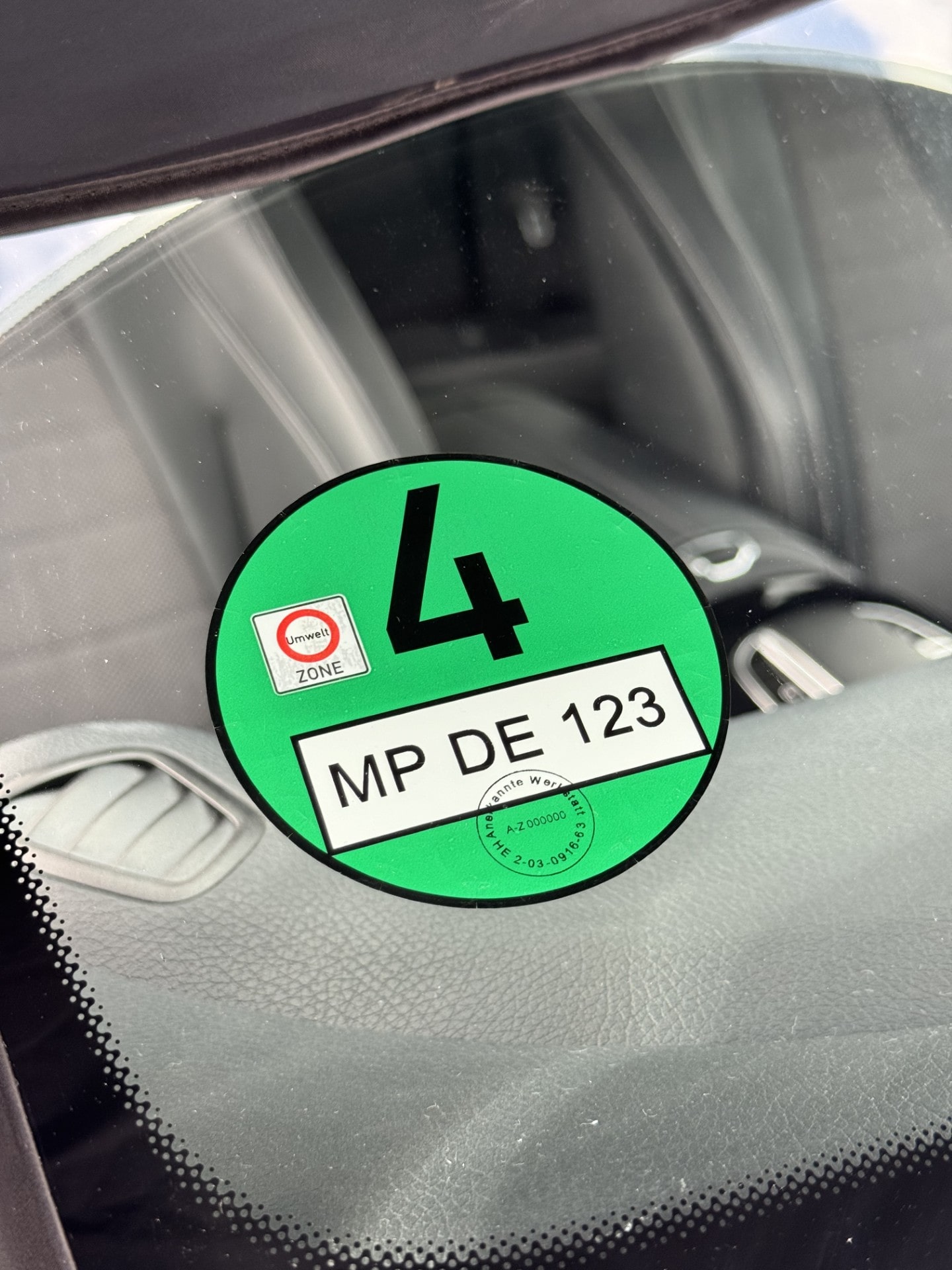 Umweltplakette – Beispielansicht