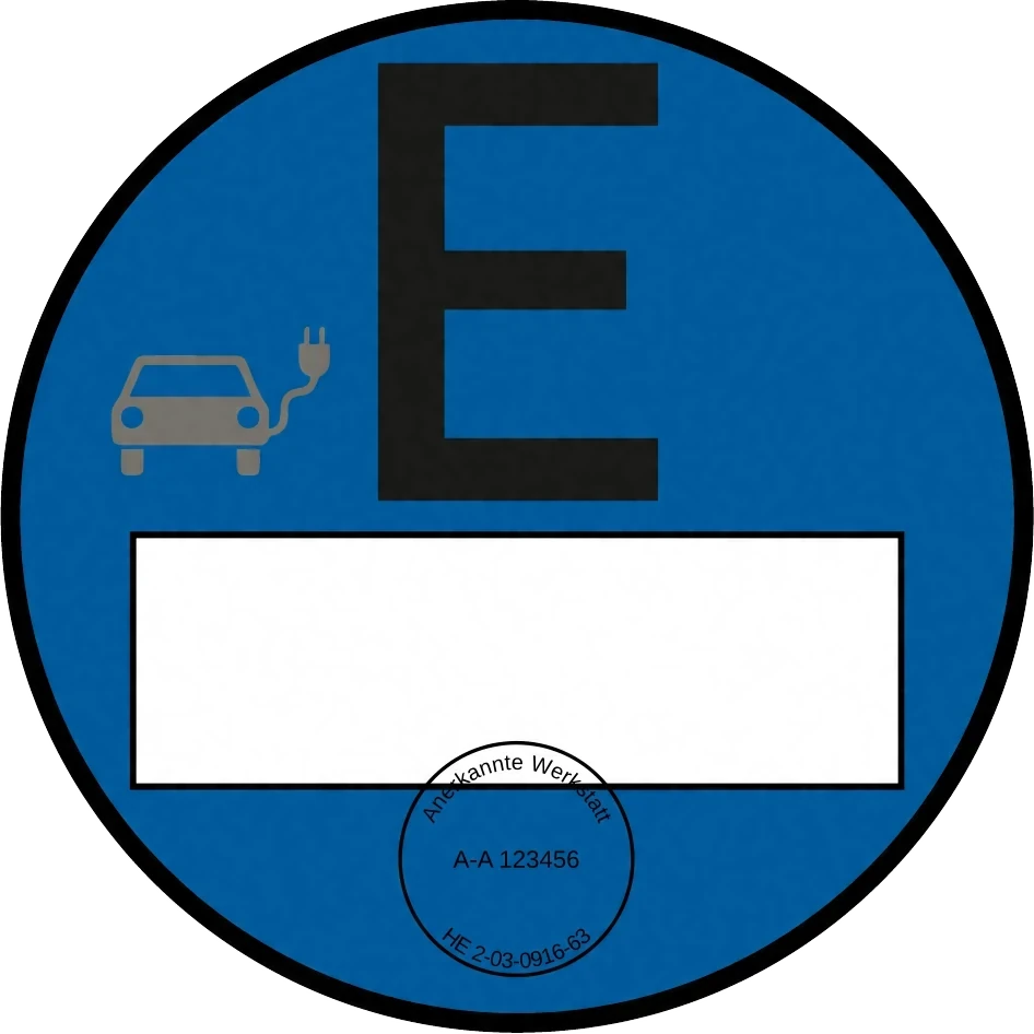 E-Plakette für Elektrofahrzeuge